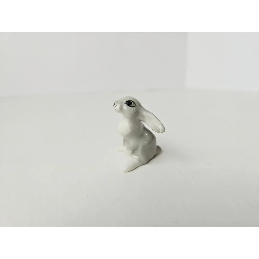 Vintage Lomonosov Russian Porcelain rabbit hare figurine USSR miniature mini